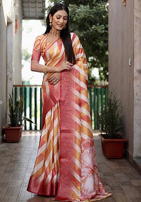 Mustard Zari Woven Dola Silk Saree Set