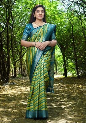 Green Zari Woven Soft Silk Saree Set