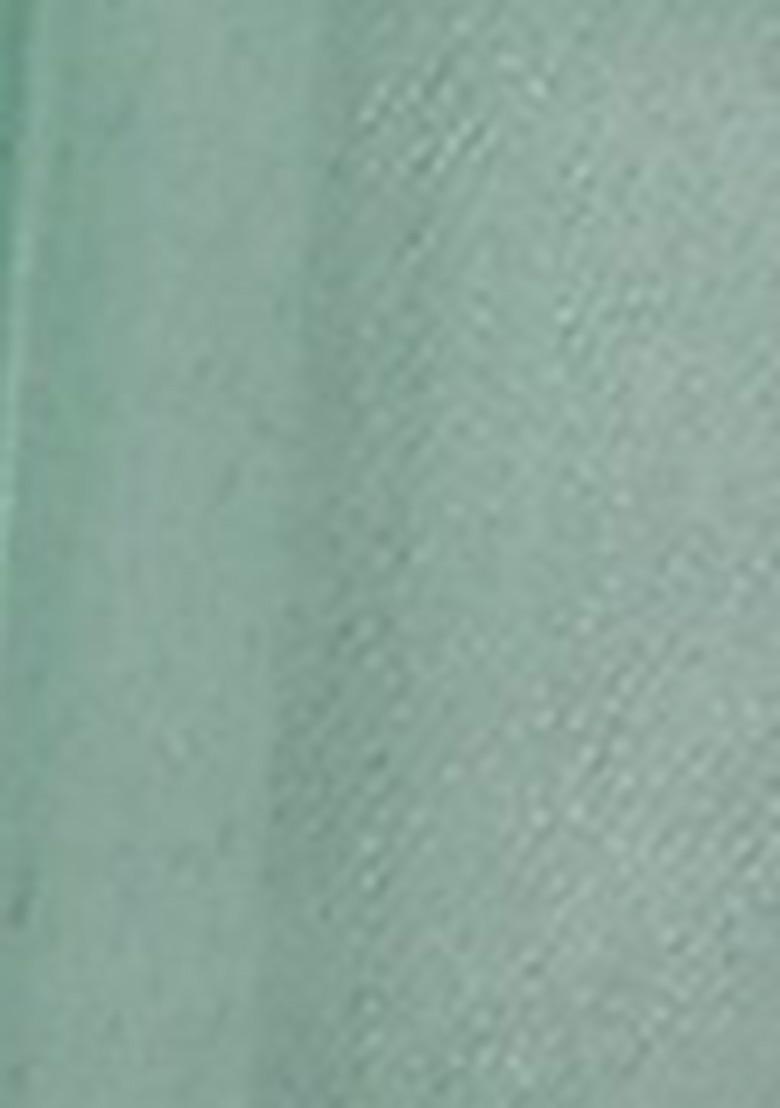 Grey Thread Embroidered Soft Net Saree Set