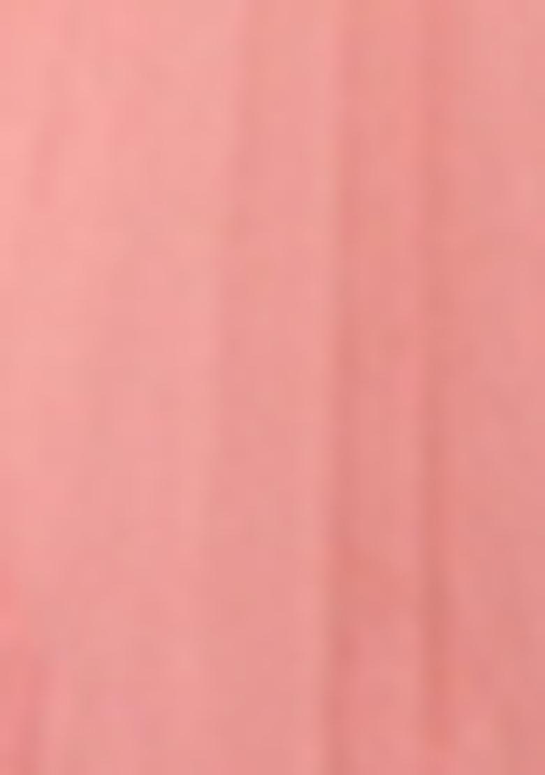 Peach Sequin Thread Embroidered Net Saree Set