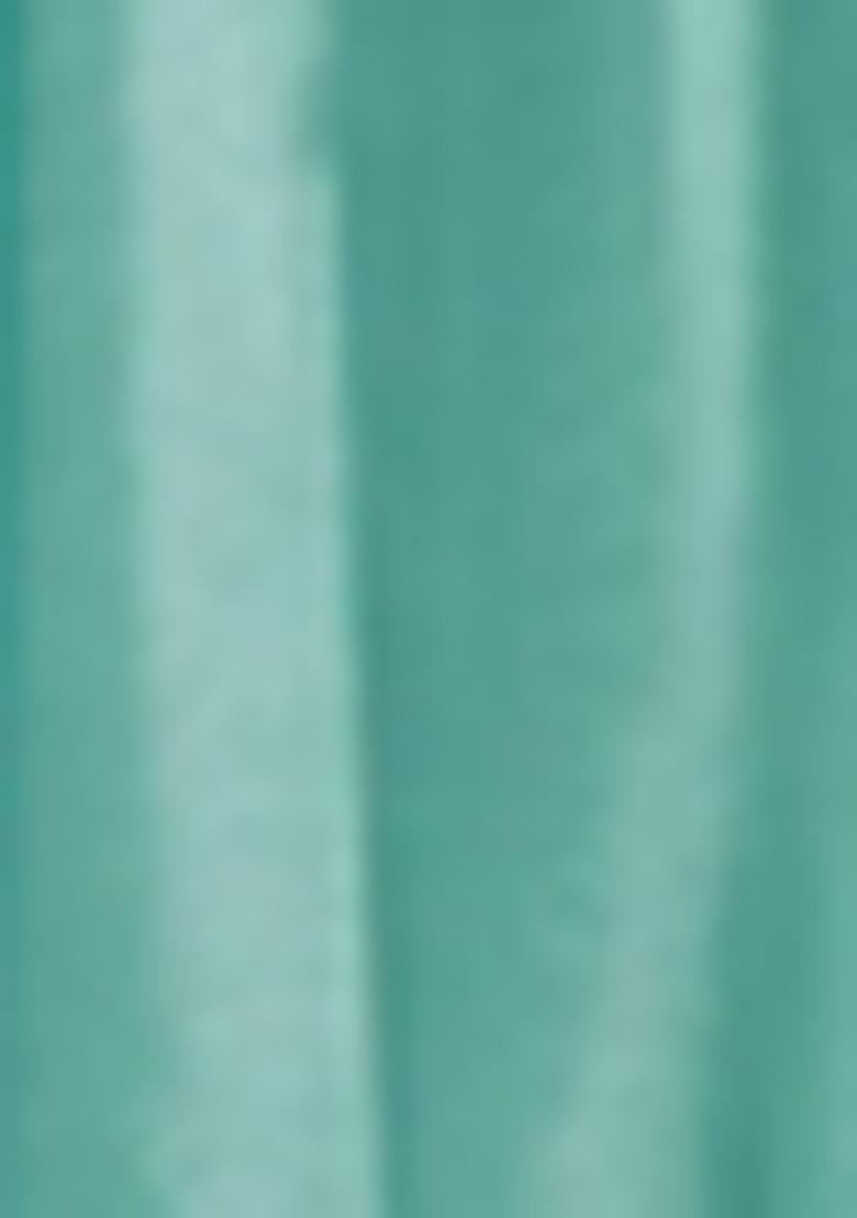 Aqua Blue Sequin Embroidered Satin Silk Saree Set