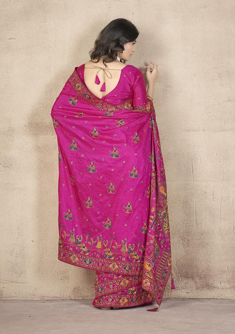 kosariii✴︎ Buy Purple Zariwork Pure Silk Saree - Koskii