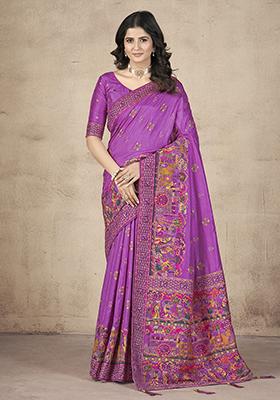 kosariii✴︎ Buy HMP Fashion Woven Design Zari Saree - Sarees for Women