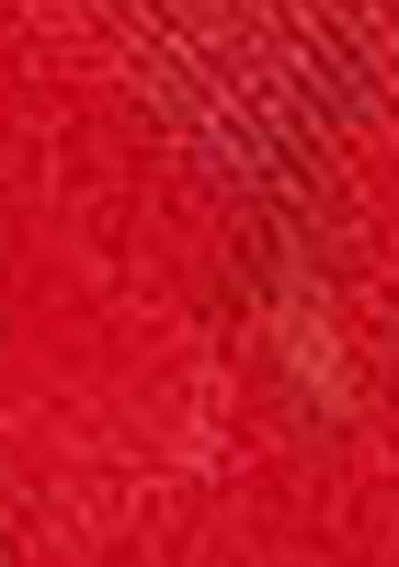 Red Woven Thread Embroidered Silk Cotton Saree Set