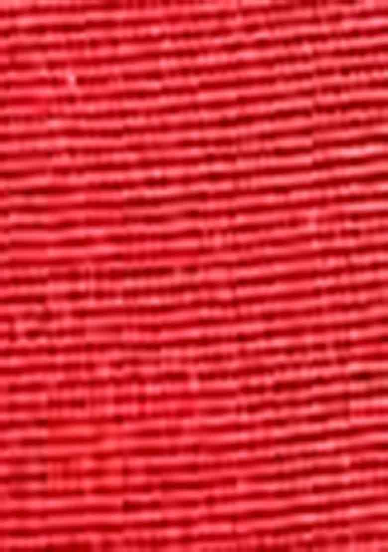 Red Woven Thread Embroidered Silk Cotton Saree Set