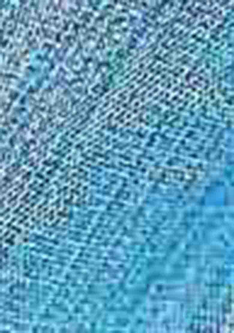 Blue Digital Print Linen Blend Saree Set