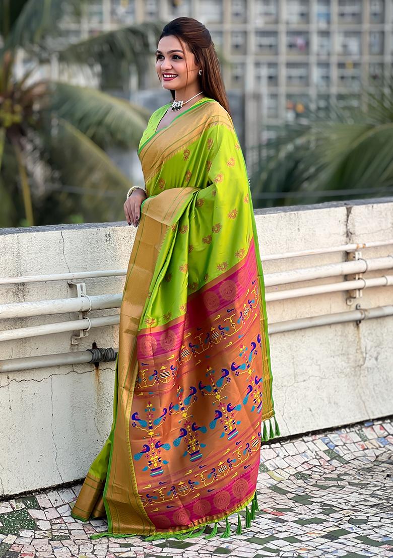 Green Zari Woven Soft Silk Saree Set
