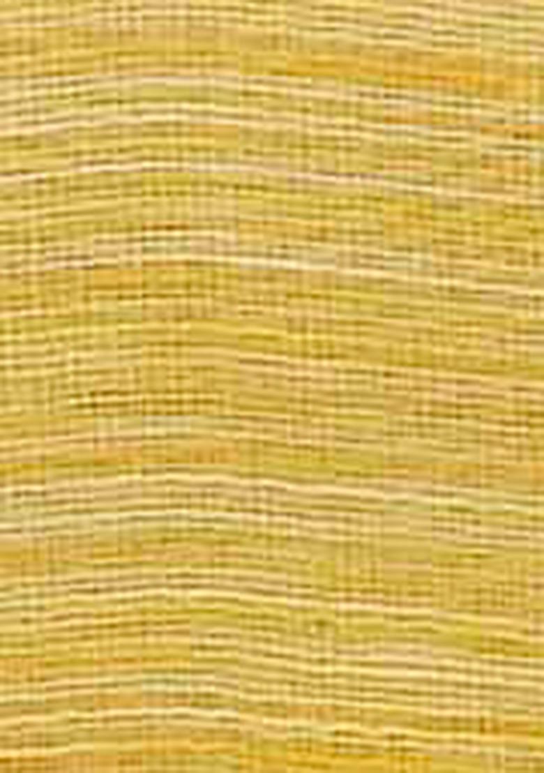 Yellow Zari Woven Linen Saree Set