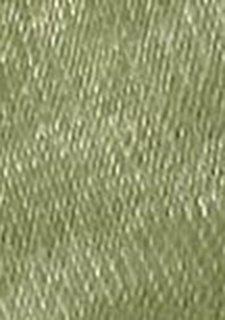 Green Sequin Thread Embroidered Tissue Net Saree Set