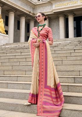 Purple Zari Woven Pure Banarasi Silk Saree Set