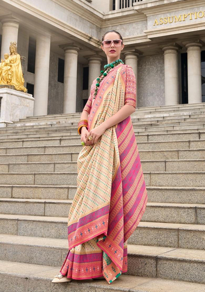 Purple Zari Woven Pure Banarasi Silk Saree Set