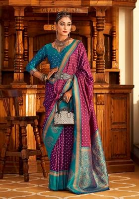 Golden Zari Woven Banarasi Silk Saree Set