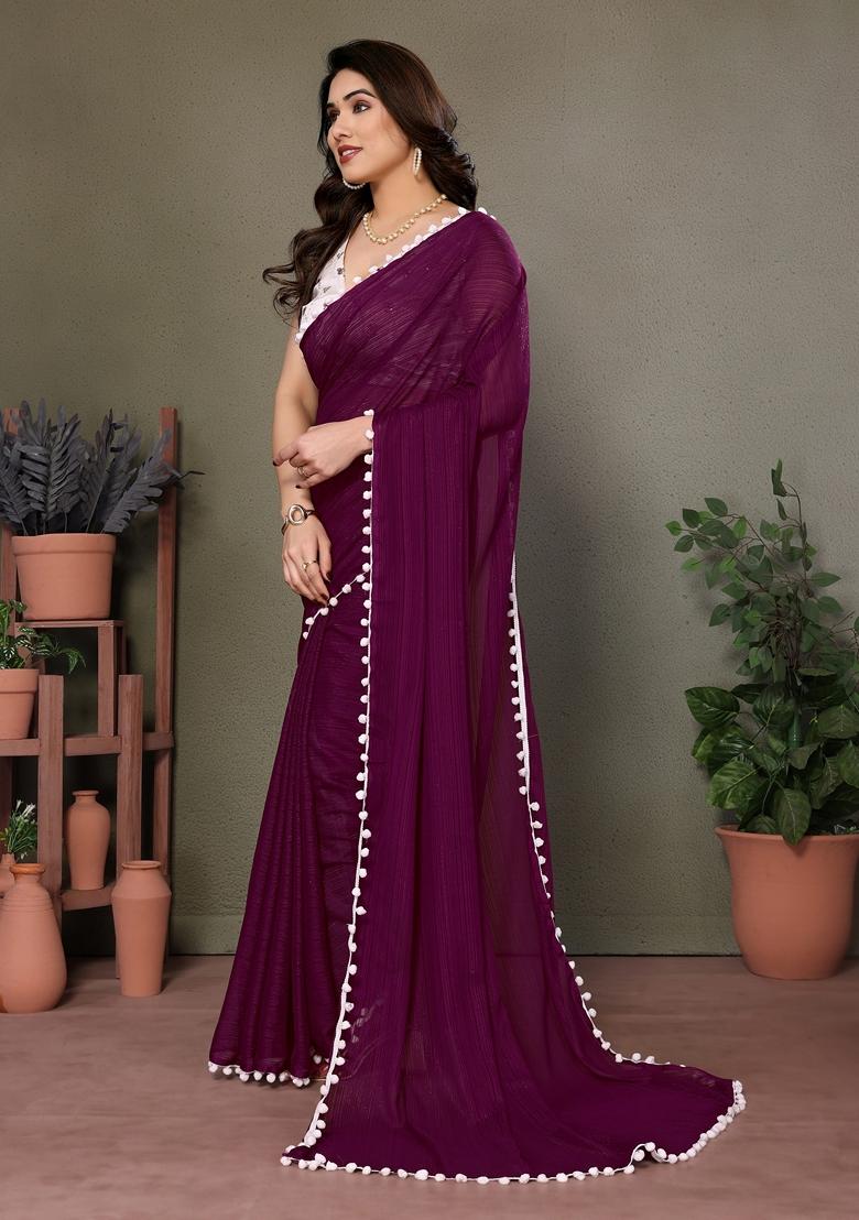 Golden Embroidered Georgette Saree Set
