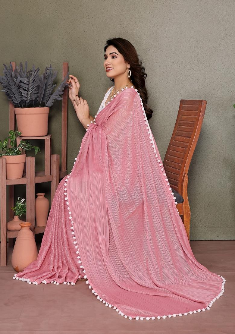 Golden Embroidered Georgette Saree Set