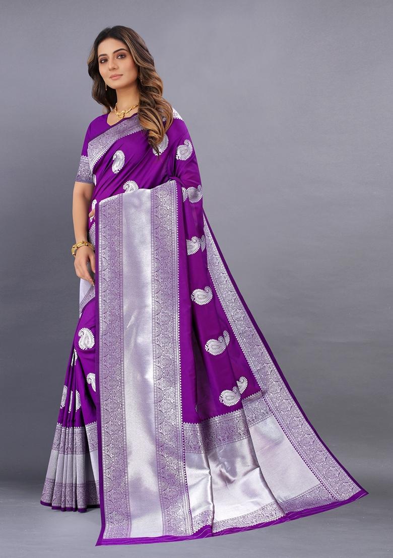 Golden Jacquard Litchi Silk Saree Set