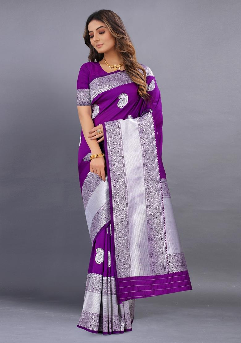 Golden Jacquard Litchi Silk Saree Set