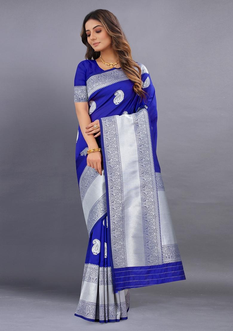 Golden Jacquard Litchi Silk Saree Set