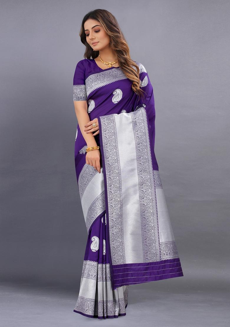 Golden Jacquard Litchi Silk Saree Set