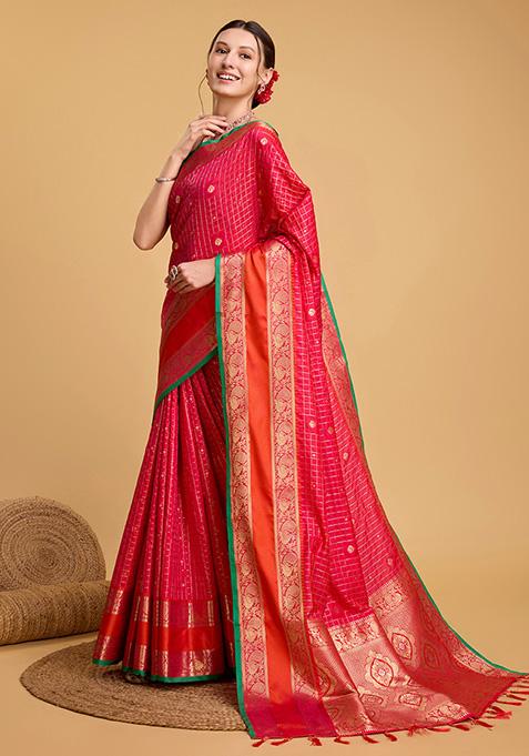 Pale Pink Woven Silk Saree main image 0