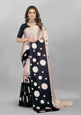 Multicolor Digital Print Crepe Saree Set