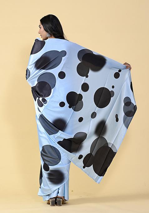 Multicolor Kalamkari Digital Print Satin Silk Saree Set