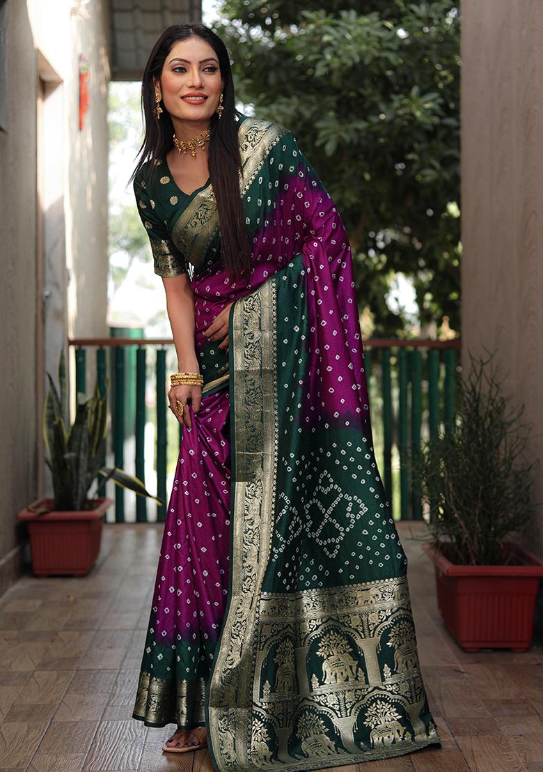 Green Zari Work Silk Saree Set