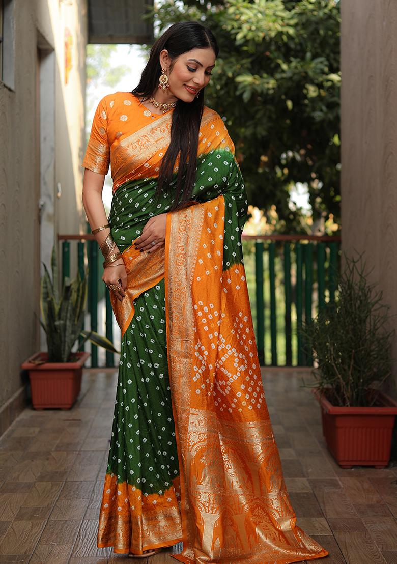 Yellow Zari Work Silk Saree Set