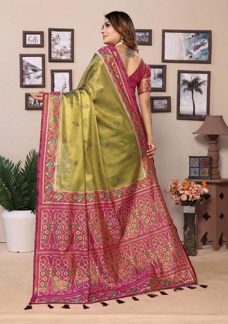 Green Zari Work Silk Saree Set