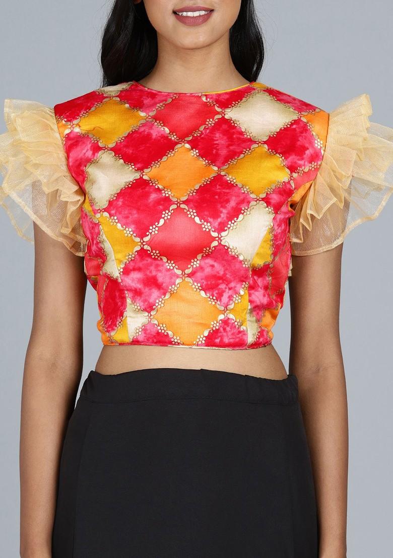 Black Solid Poly Blend Saree Set