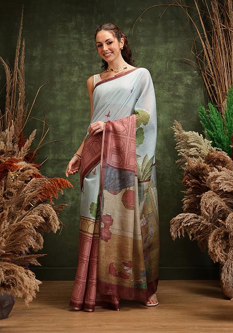 Multicolor Printed Cotton Saree