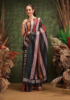 Multicolor Printed Cotton Saree