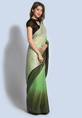Multicolor Sequin Embroidered Vichitra Saree Set