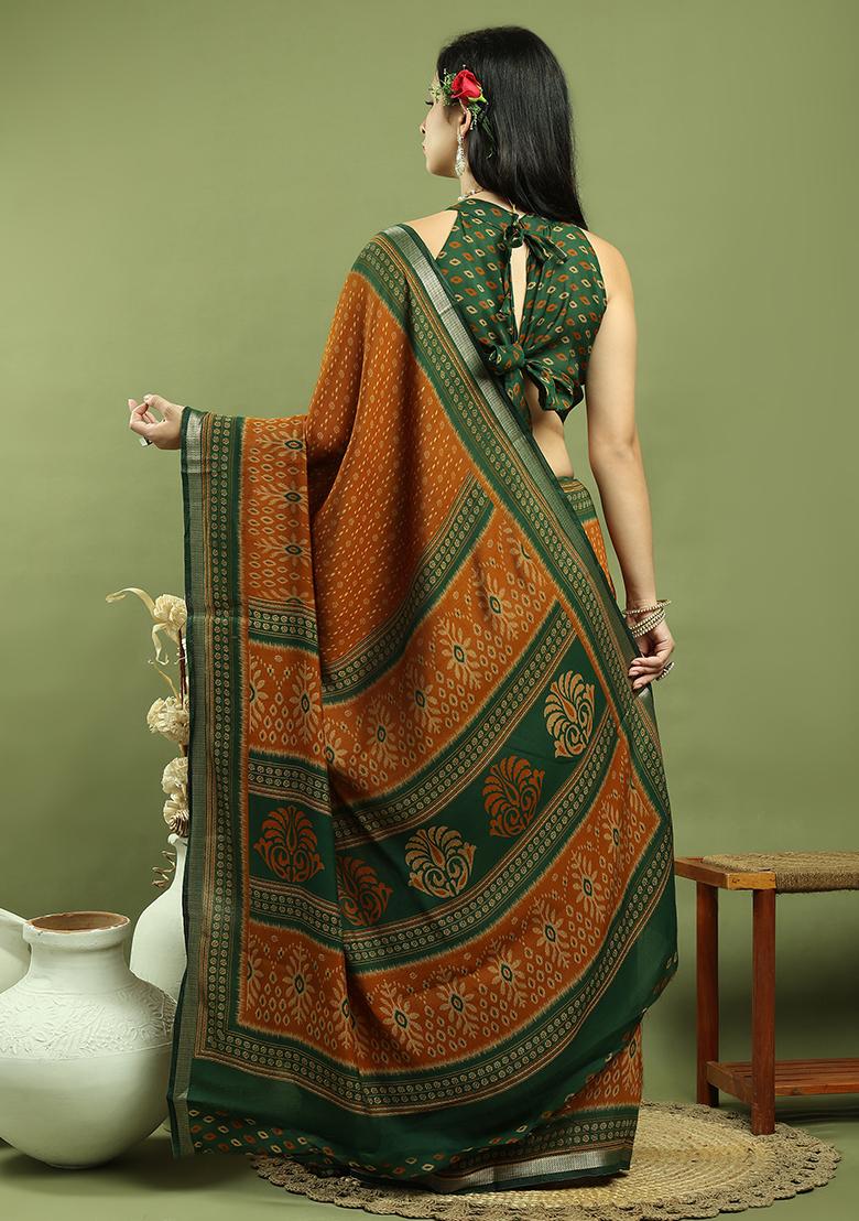 Mustard Yellow Weaving Silk Saree Set