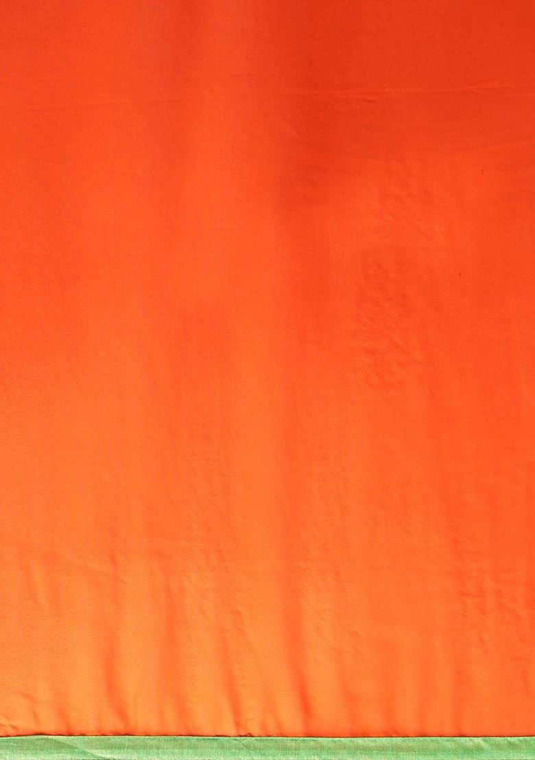 Orange Embroidered Georgette Saree Set