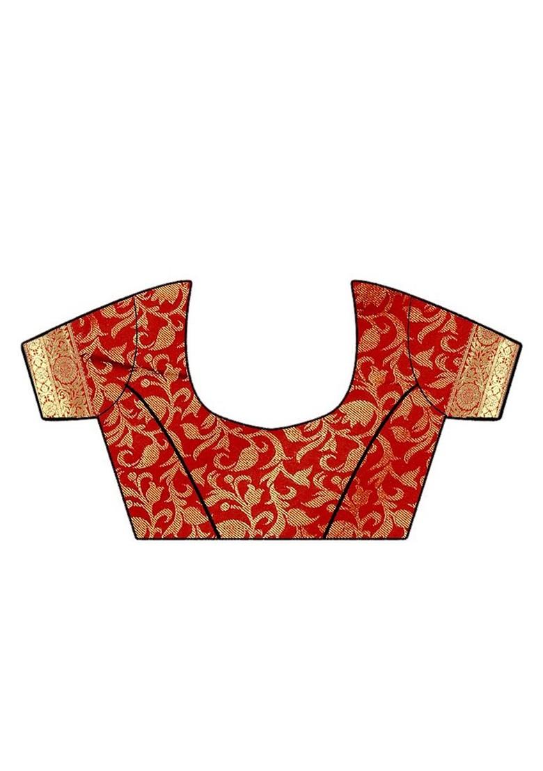 Purple Zari Embroidered Georgette Saree Set