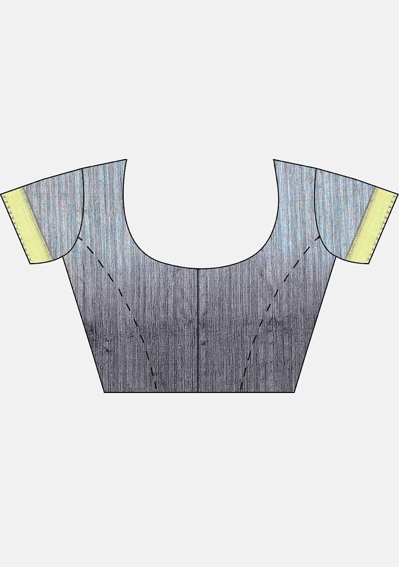 Grey Tie And Dye Silk Saree Set