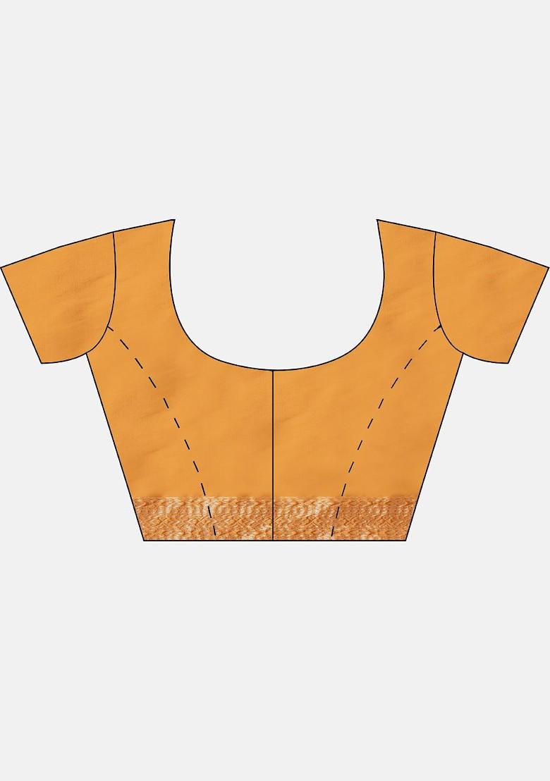 Red Check Print Poly Blend Saree Set