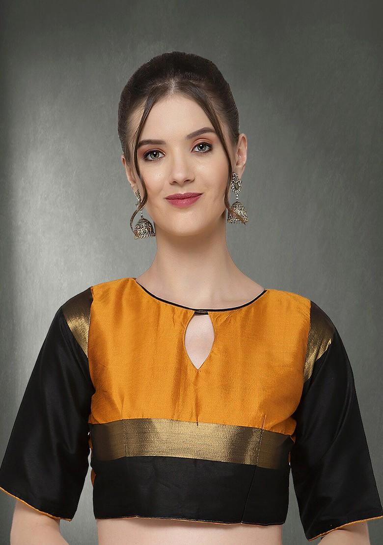 Yellow Ethnic Motifs Embroidery Silk Saree Set