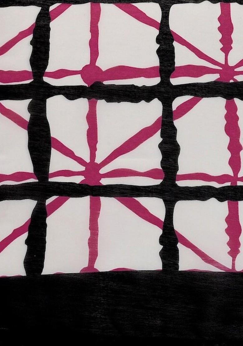 White Printed Poly Blend Saree Set