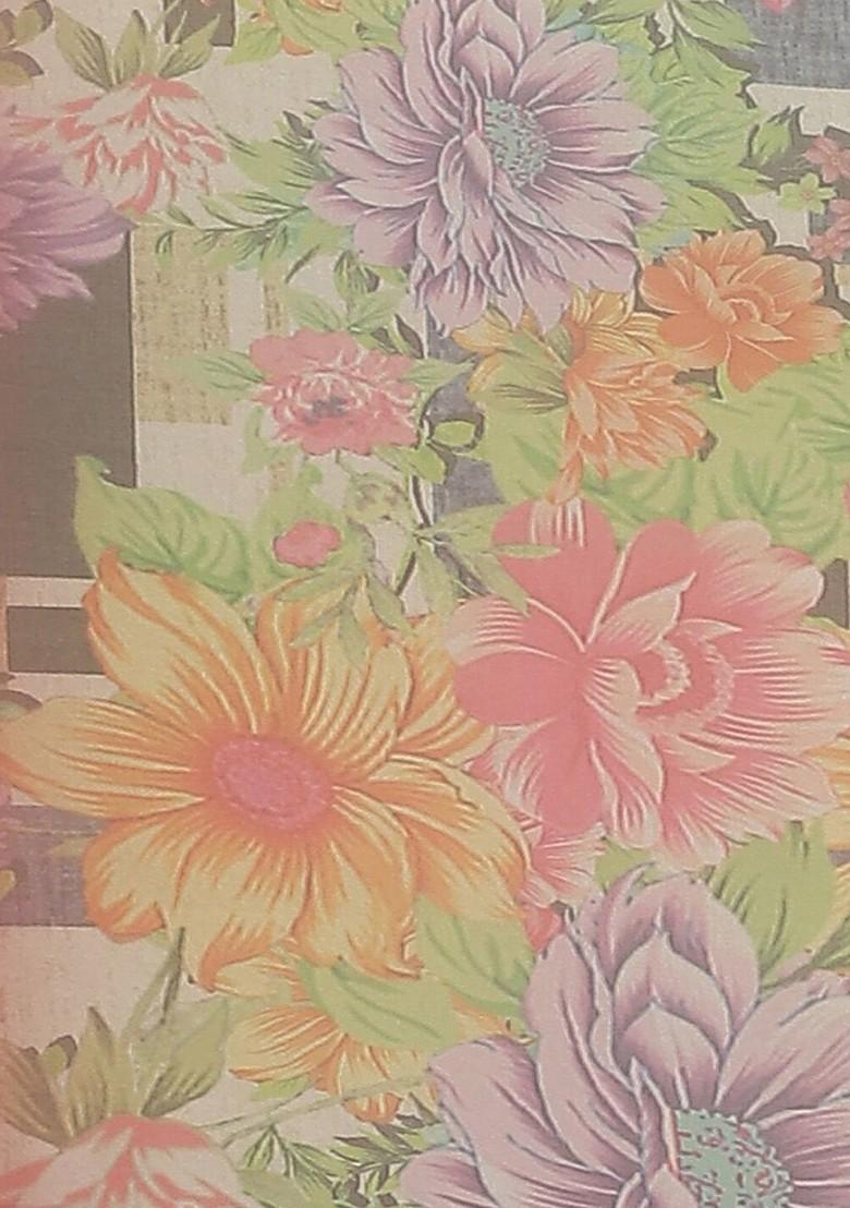 Beige Zari Embroidered Organza Saree Set