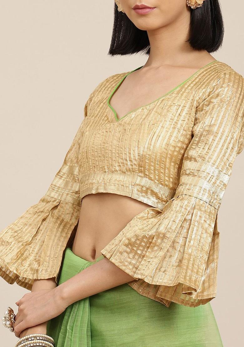 Green Floral Embroidered Organza Saree Set