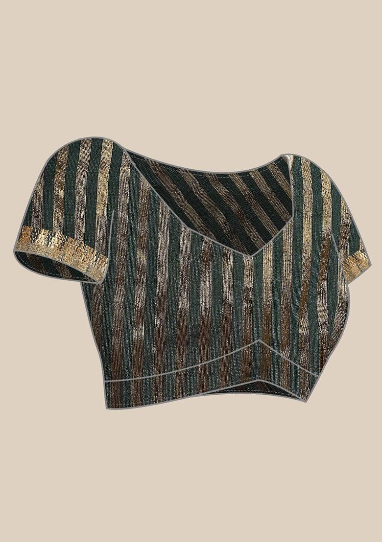 Green Zari Embroidered Silk Saree Set