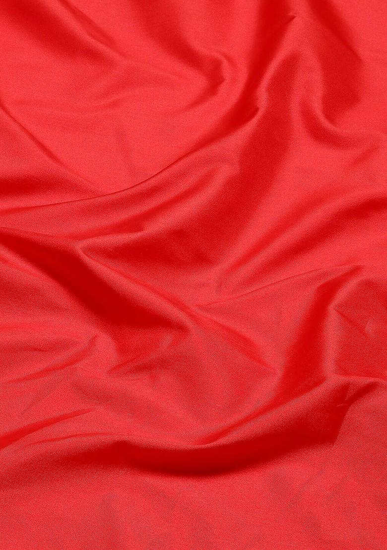 Red Zari Embroidered Silk Saree Set