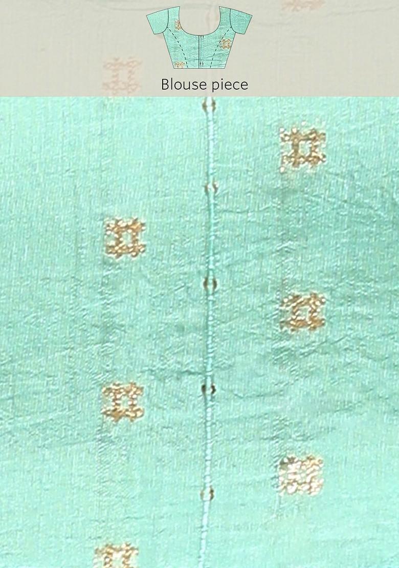 Green Zari Embroidered Banarasi Silk Saree Set