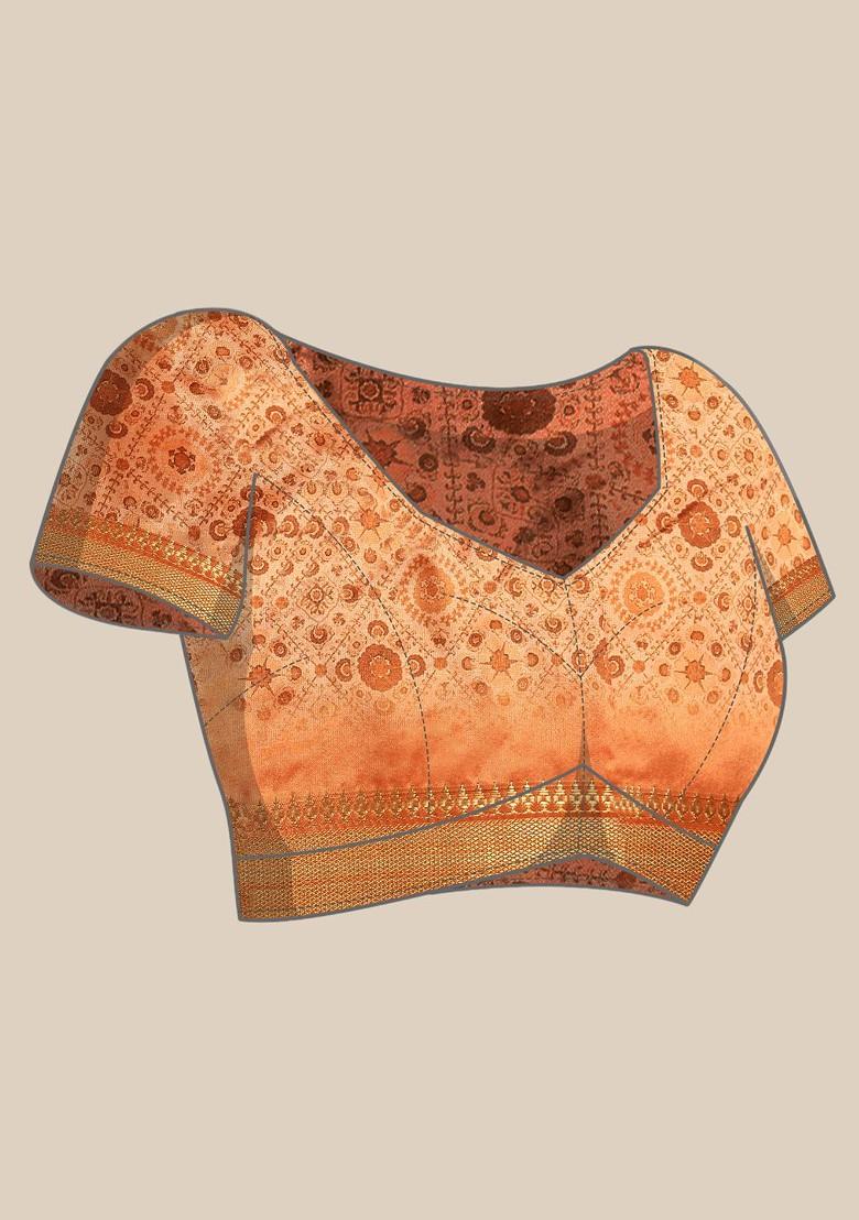 Green Ethnic Motifs Embroidery Banarasi Silk Saree Set