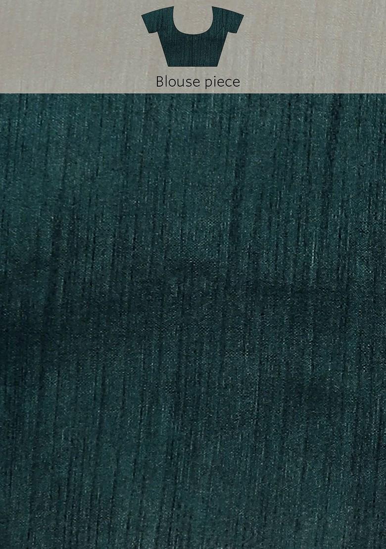 Teal Sequin Embroidered Georgette Saree Set