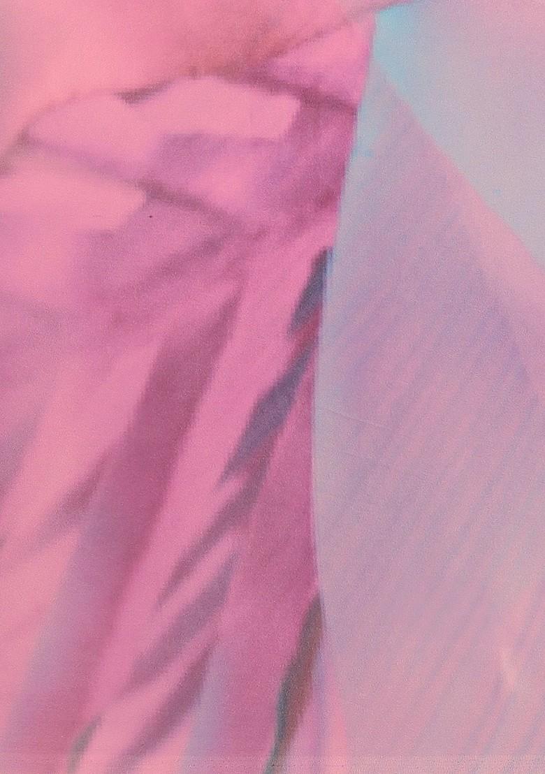 Pink Solid Satin Saree Set