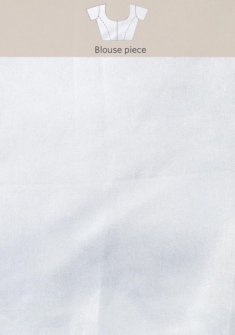 Purple Striped Print Poly Blend Saree Set