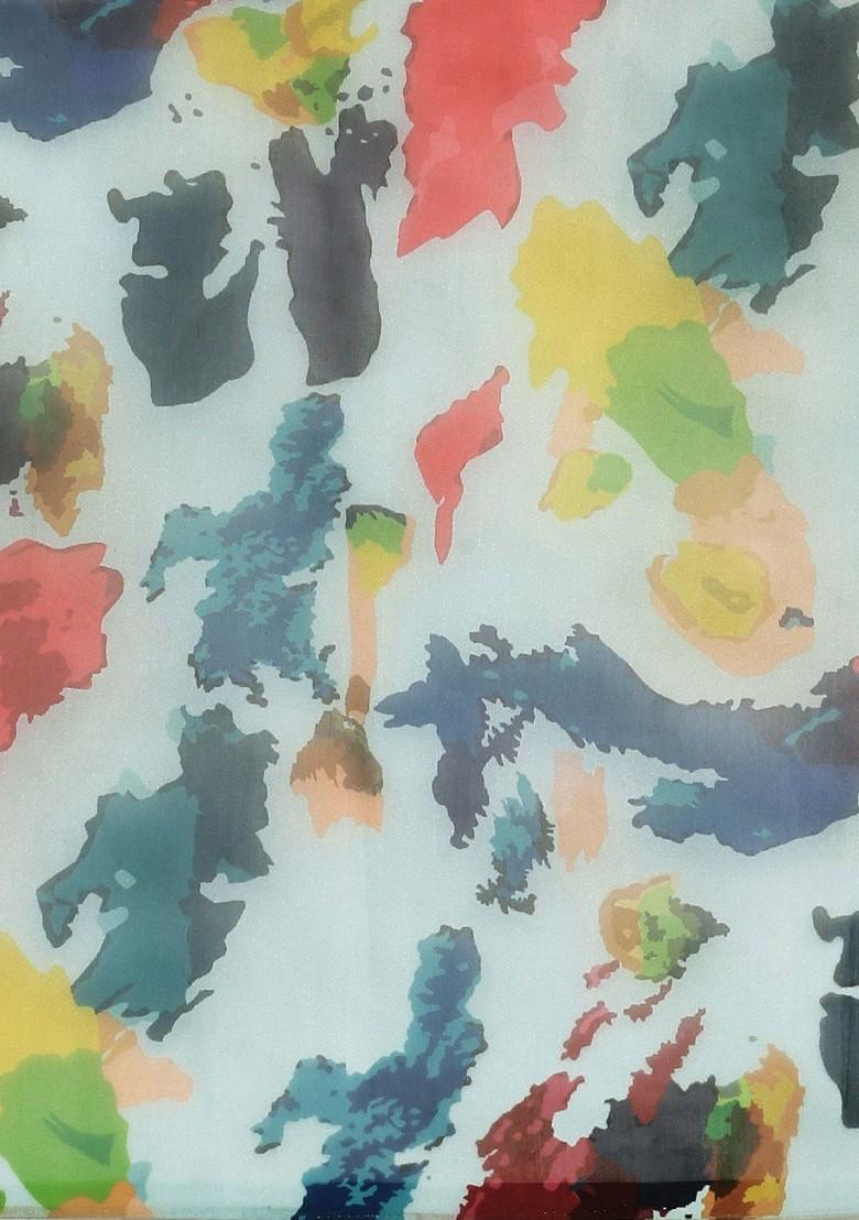 Multicolor Solid Organza Saree Set