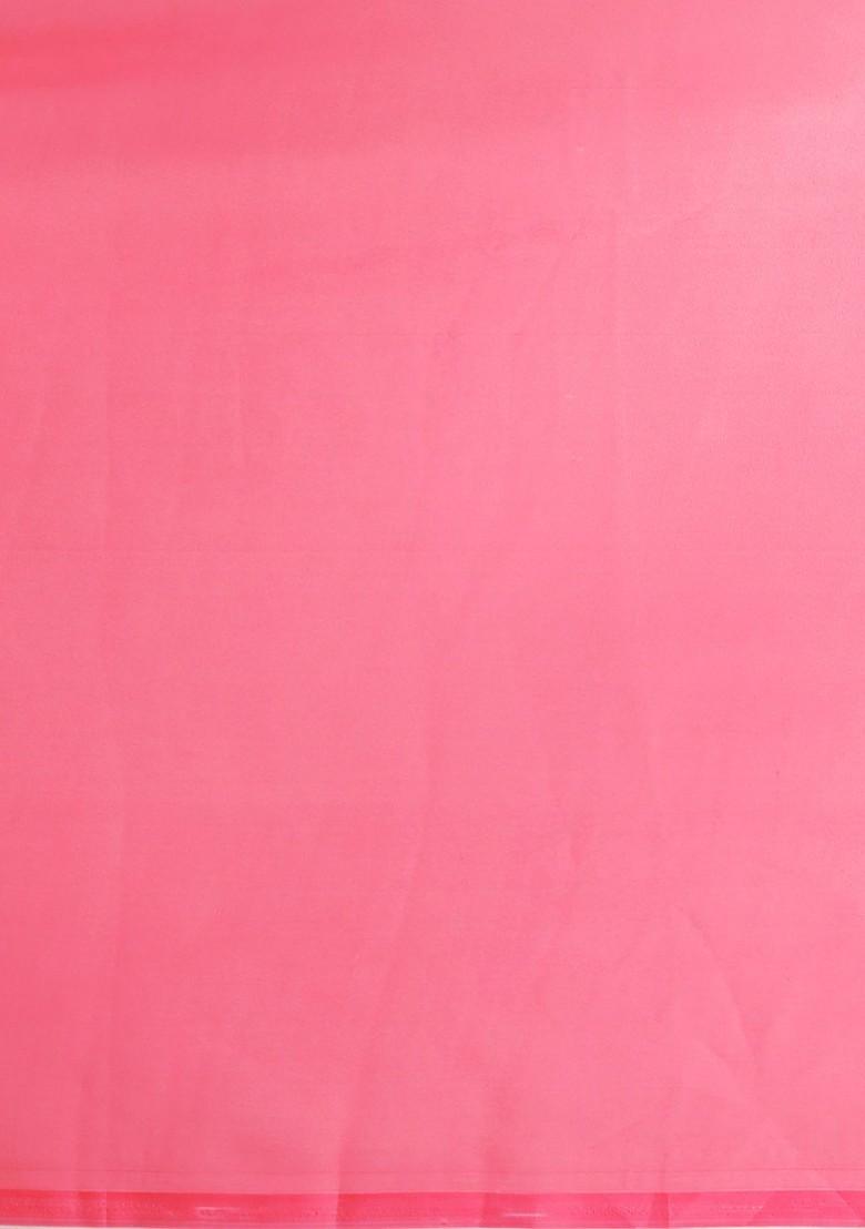 Pink Solid Organza Saree Set